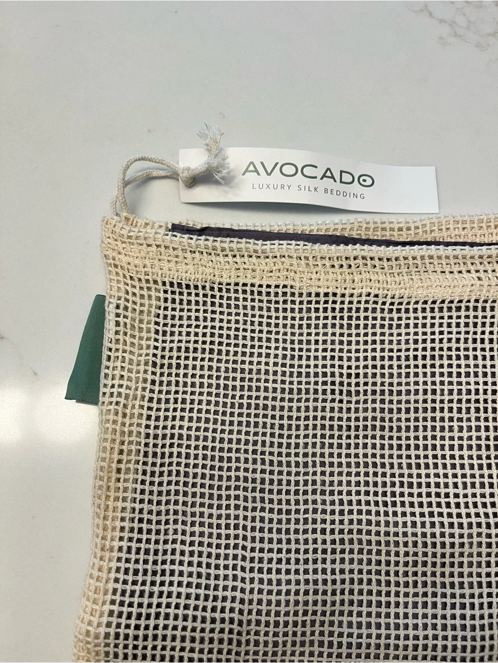 NWT Avocado Green Mini Silk Pillowcase in Grey